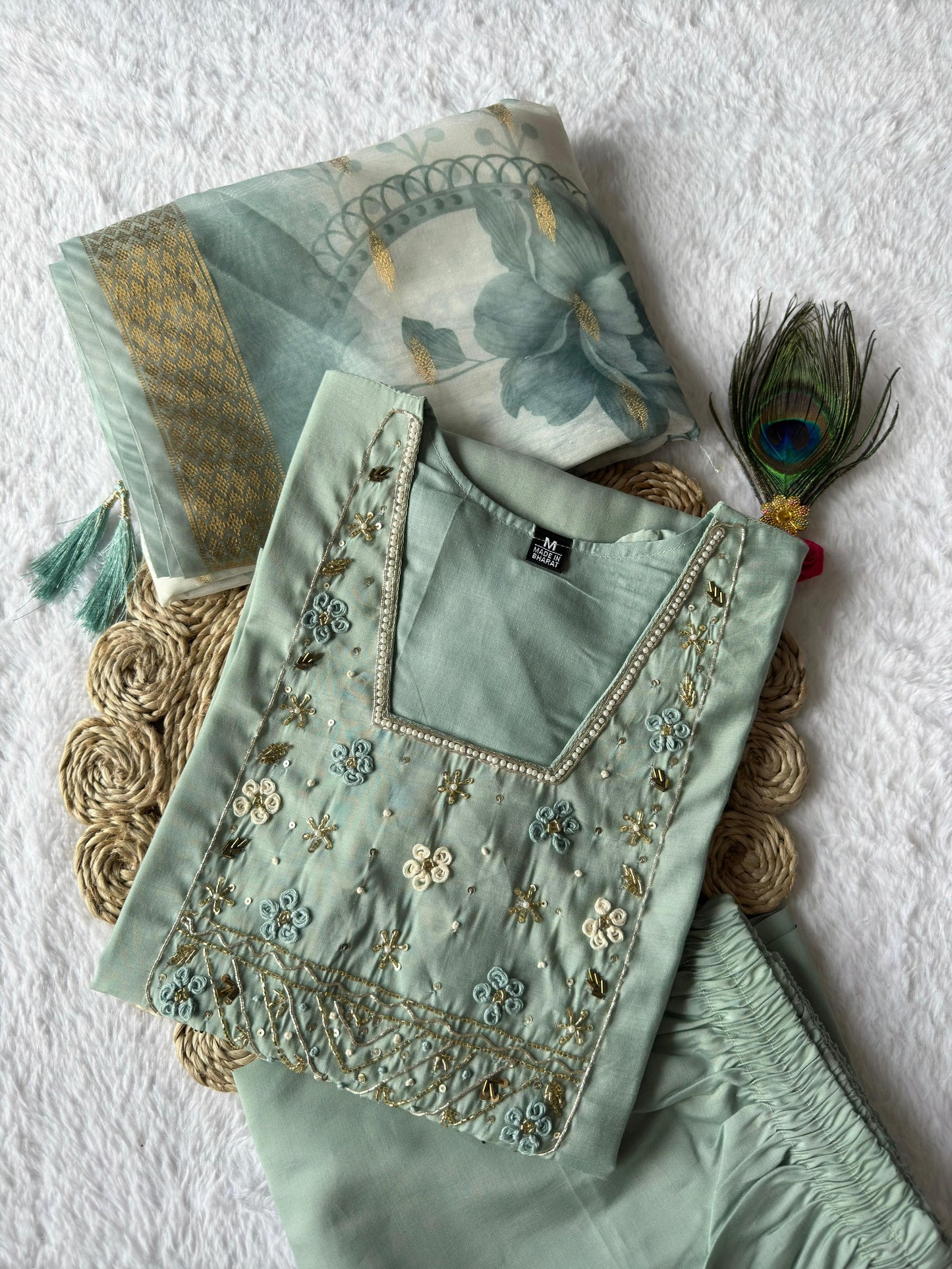 Artasya tasva sea green kurti pair