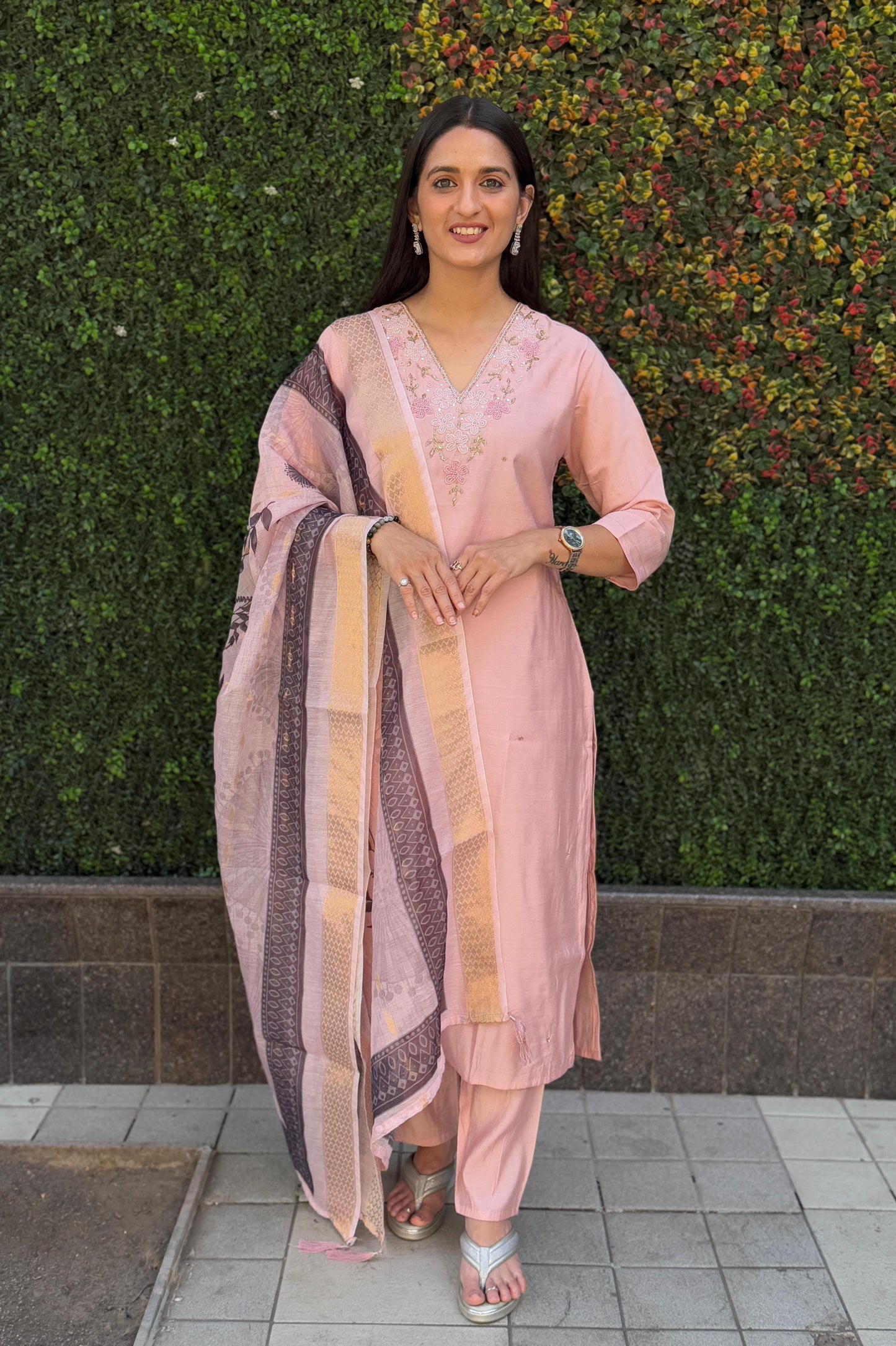 Artasya peach kurti pair