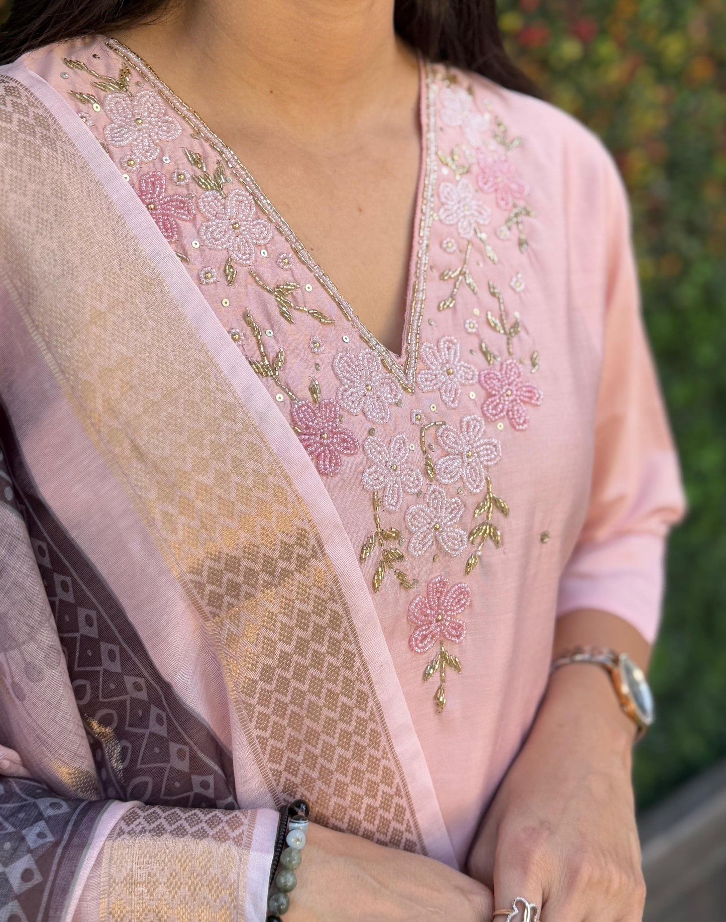 Artasya peach kurti pair