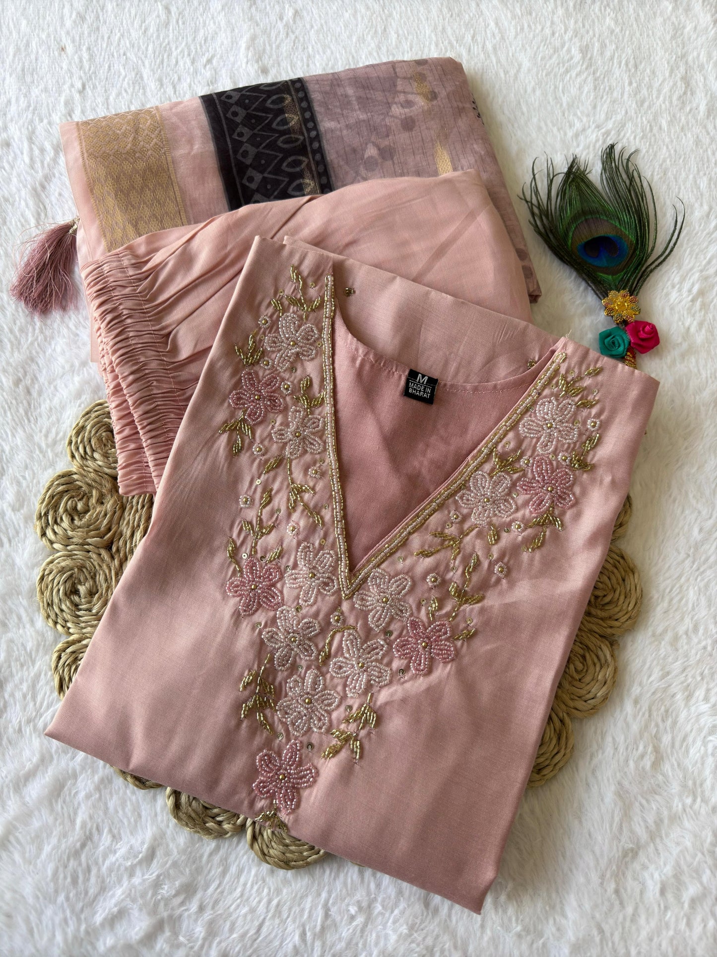 Artasya peach kurti pair