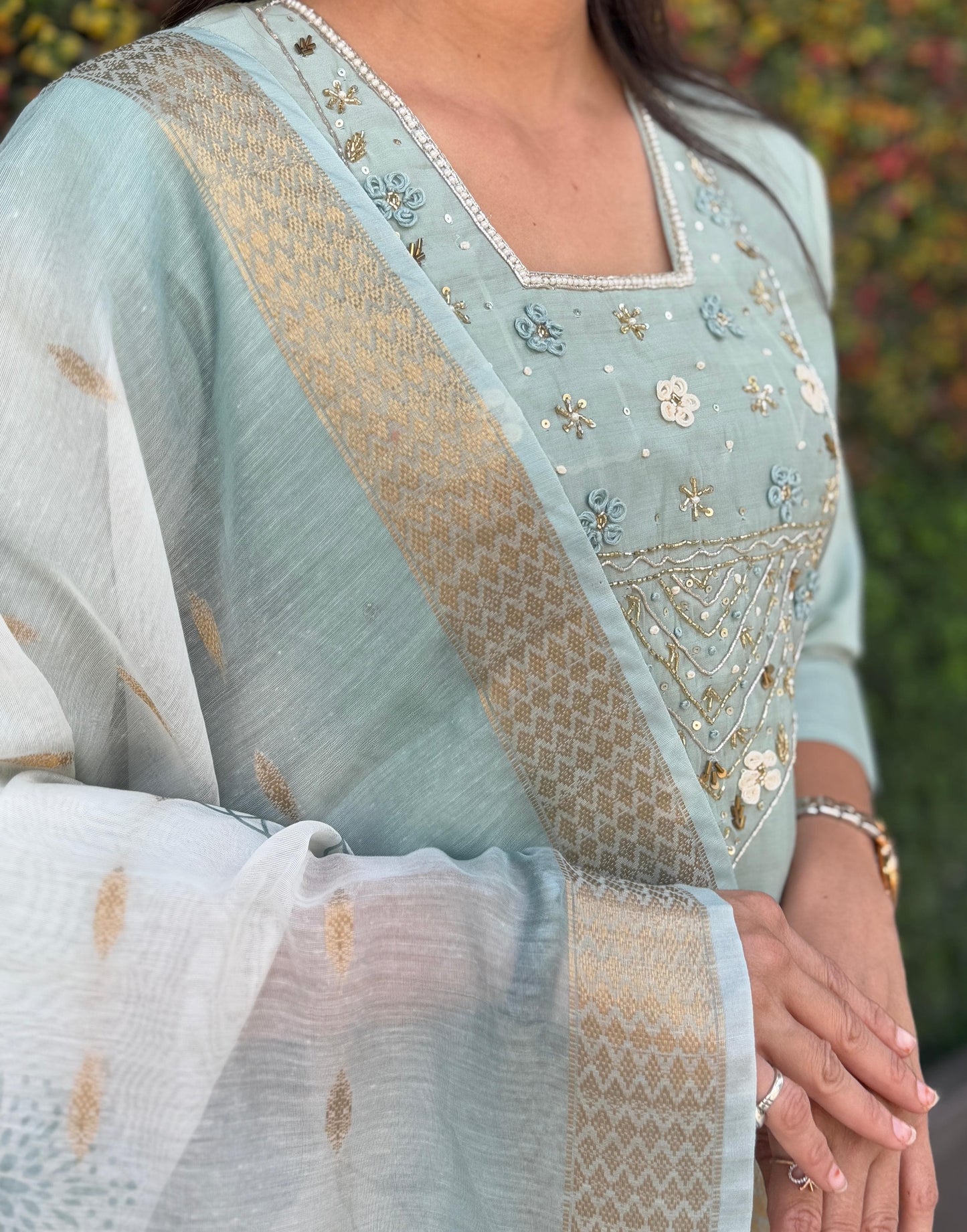 Artasya tasva sea green kurti pair
