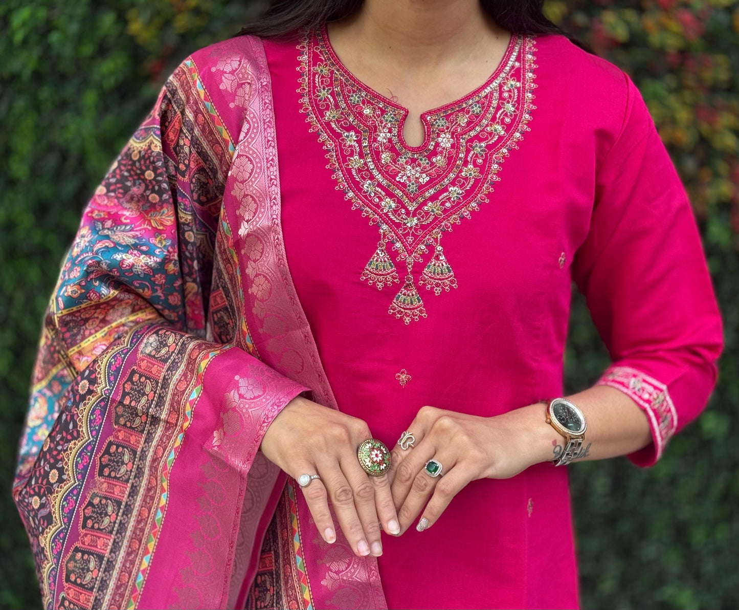 Artasya raagi darkpink kurti pair