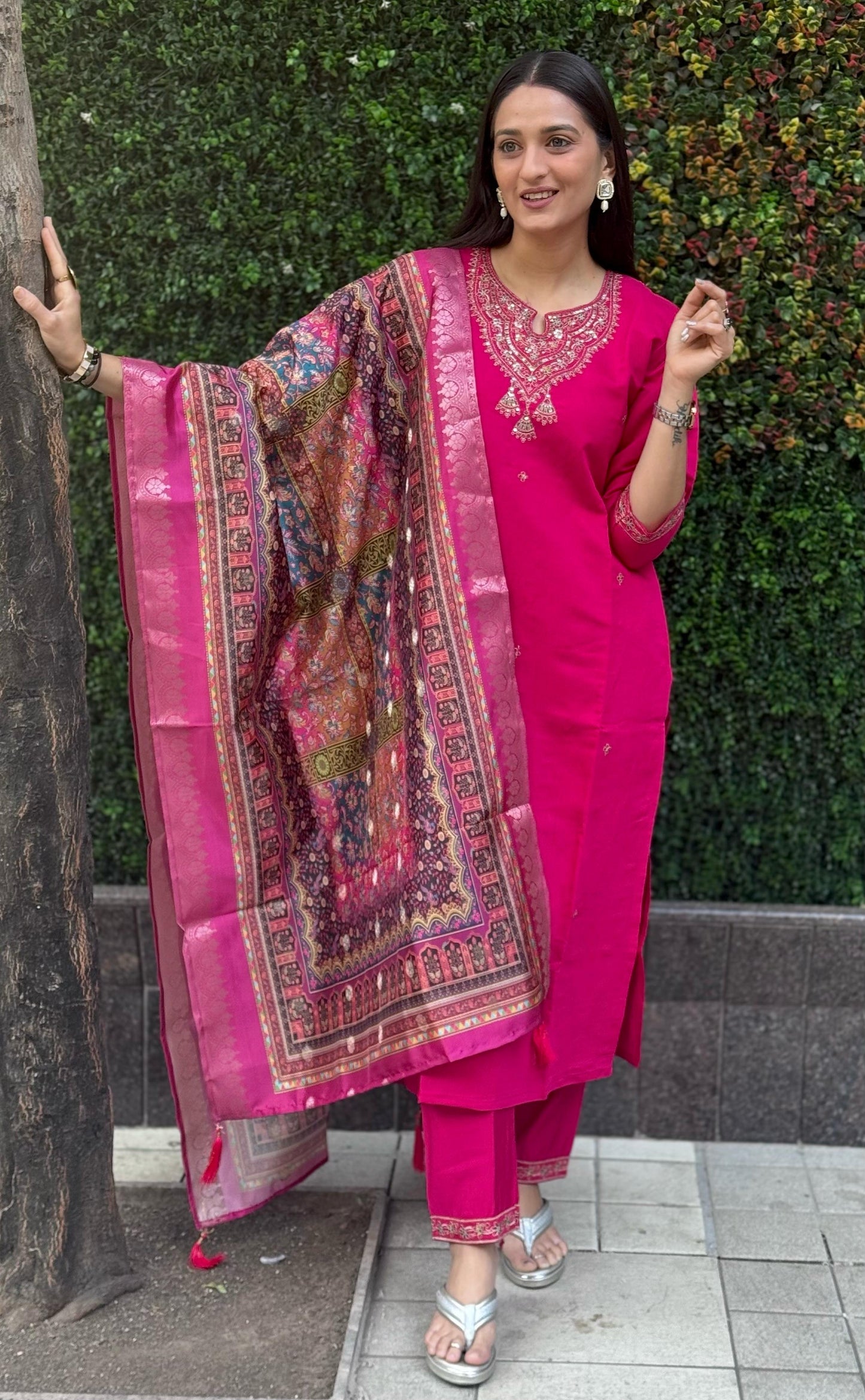 Artasya raagi darkpink kurti pair