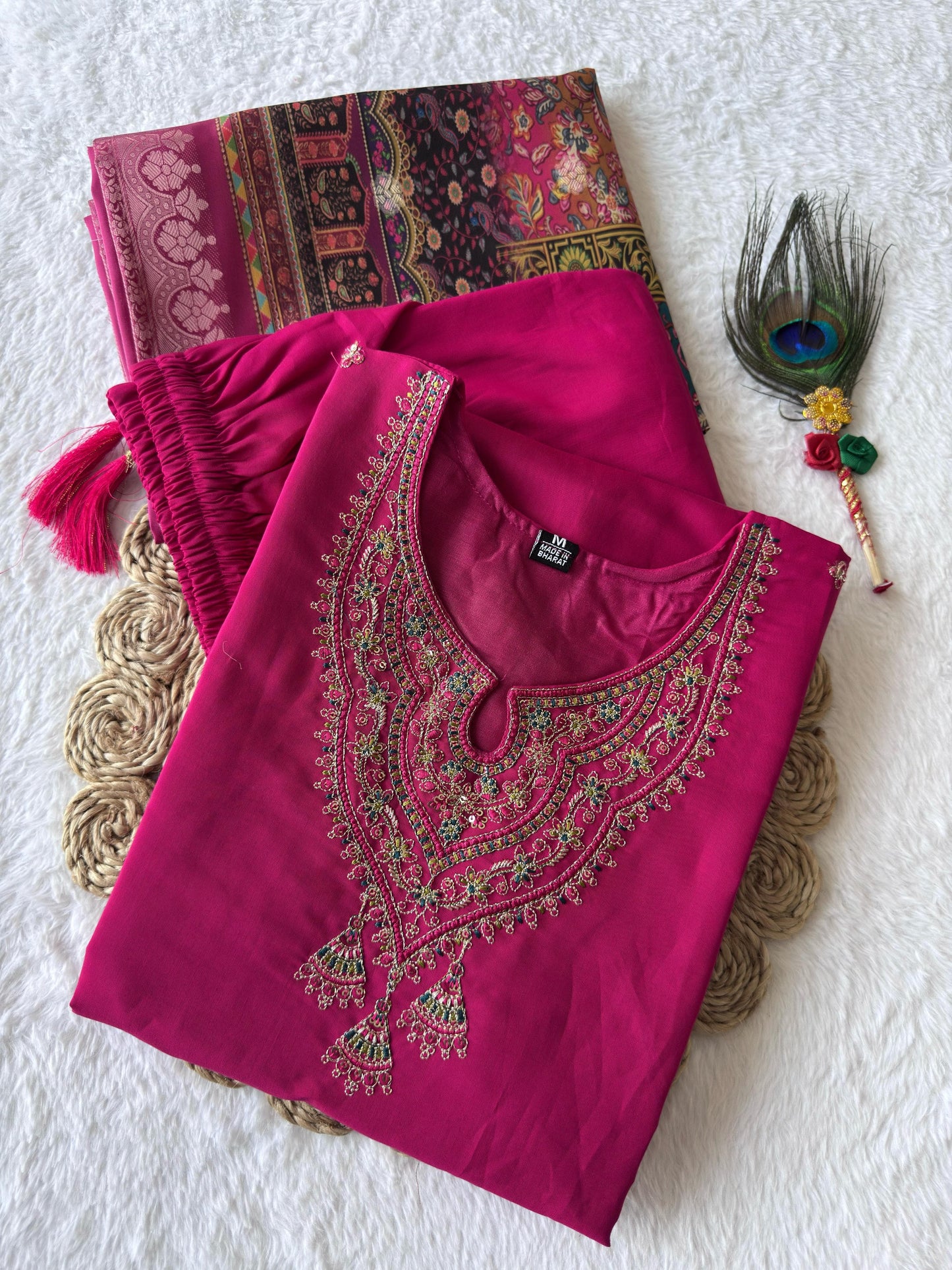 Artasya raagi darkpink kurti pair