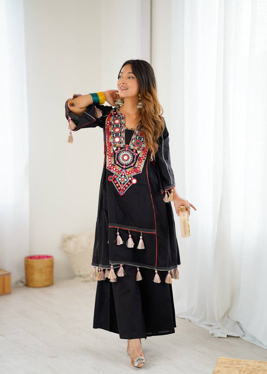 Ciraana kala black ethnic kurta set with palzzo pant
