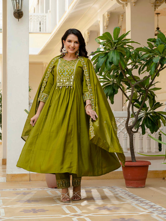 Bunny ghummar olive green